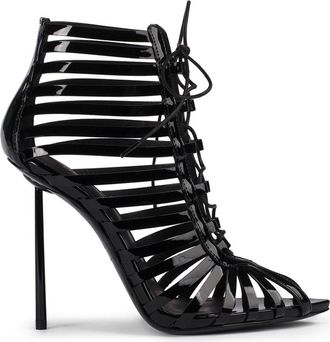 Le Silla 120mm Cage pumps - women - Patent Leather/Nappa Leather/Leather - 36.5 - Black