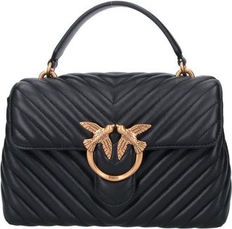 Pinko Black Quilted Leather Lady Love Puff Top Handle Bag