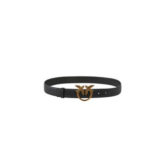 Pinko Love Berry H3 Riem - Dames - Riemen - Zwart - M - Leer - Accessoires