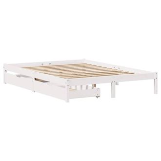 Berkfield Home Full Bed Frame without Mattress White 120x200 cm Solid Wood Pine | Size: Small Double