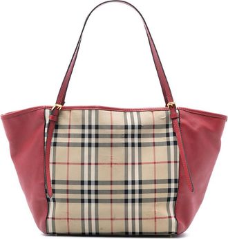 Burberry Pre-owned Burberry Small Haymarket Check Canvas and Leather Canterbury Tote Ladies ITTIVGRO58CLA