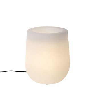 QAZQA L&aacute;mpara de pie exterior maceta blanca IP44 Wifi A60