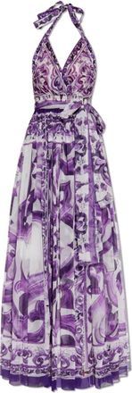 Dolce & Gabbana Zijden jurk - Dames - Maxi kleedjes - Paars - S - Kleedjes
