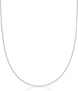 Ross-Simons 0.6mm 14kt White Gold Wheat-Chain Necklace