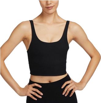 Nike (WMNS) Nike Zenvy Rib Light-Support Padded Longline Sports Bra Asia Sizing Black HF1543-010
