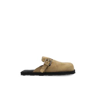 Moschino Su&egrave;de Mules - Dames - Slip ons - Beige - 41 EU - Su&egrave;de - Schoenen