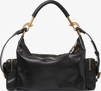 Chlo&eacute; Womens Shoulder Bag Buffalo Leather Black