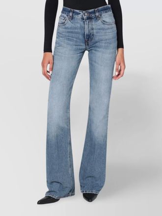 Haikure flared jeans with floral print and washed effect