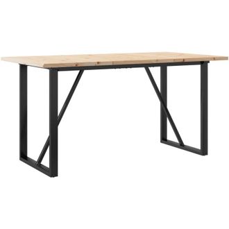 vidaXL Vidaxl - Mesa De Comedor Marco O Madera Maciza Pino Acero 140x80x75,5 Cm