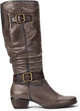 Pikolinos Pikolinos Womens Grey Leather Heel Knee-High Long Boots - Utiel