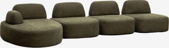 Sklum Sof&aacute; Modular Chaise Longue Izquierdo De 4 Piezas Tapizado Giorgia Sklum