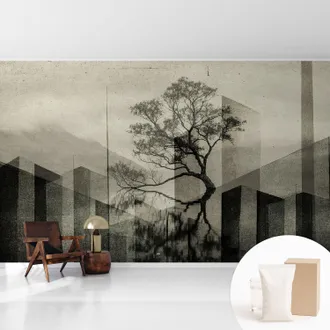 Tulup Tapete Vliestapete Mit Kleber - Wandgestaltung - Tapete Wohnzimmer - Flur Eingangsbereich Schlichte Eleganz 416x254 Cm