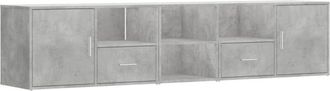 vidaXL Corner Cabinet Concrete Grey 200x40x45 cm Engineered Wood vidaXL