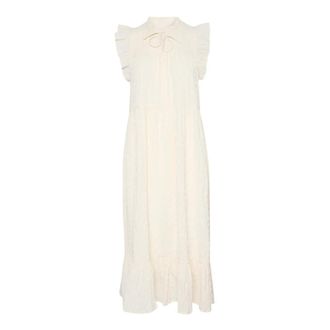 Part Two Vrouwelijke Jurk met Ruchedetails - Dames - Casual kleedjes - Beige - L - Kleedjes