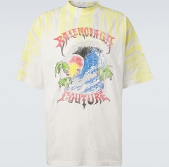Balenciaga Printed tie-dye cotton jersey T-shirt