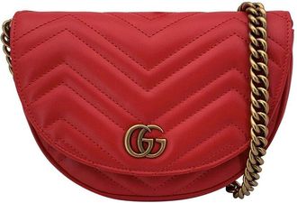 Gucci Leather Crossbody Bag Gg Marmont (Authentic Pre-Loved)
