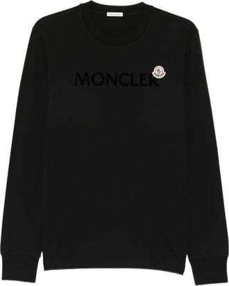 Moncler T-shirt a maniche lunghe con logo - Nero
