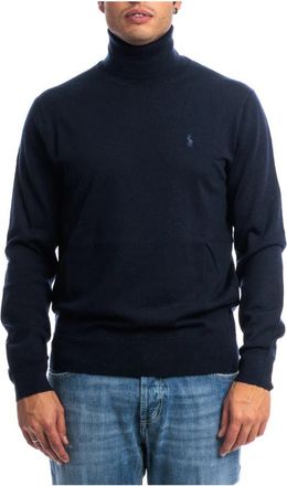 Polo Ralph Lauren Trui Coltrui - Heren - Coltruien - Blauw - 2XL - Wol - Truien & Vesten