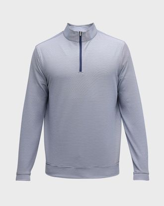 Peter Millar Men & apos;s Perth Micro-Stripe Half-Zip Sweater