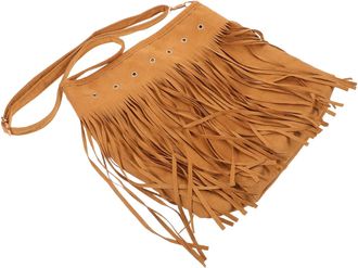 Frcolor Western Suede Tassel Shoulder Bag for Women - Adjustable Vintage Fringe Crossbody Messenger Tote, Brown Suede Shopping Purse for Parties and Daily Use