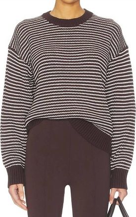 Pistola Denim Aura Relaxed Crewneck Sweater In Mocha