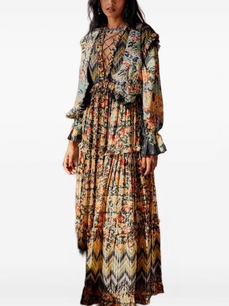 Hemant & Nandita Lief beaded jacquard gilet - women - Cotton/Cotton - M - Brown