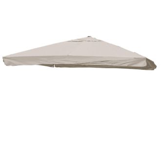 Hhg Telo Copertura Per Ombrelloni Quadrati Decentrati 335x335cm Volante Avorio Grigio