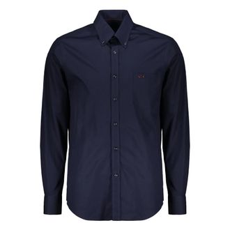 Paul & Shark Klassiek overhemd met lange mouwen - Heren - Casual Overhemden - Blauw - XL - Katoen - Overhemden