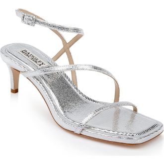 Badgley Mischka Gracelyn Ankle Strap Sandal in Silver Lizard at Nordstrom Rack, Size 6.5