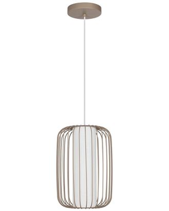 Eglo Eglo Terrarosa 1 Light Pendant With Sandy Finish & White Shade
