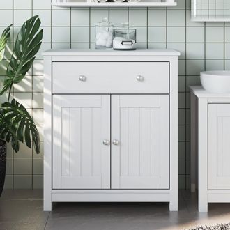 vidaXL Mueble De Ba&ntilde;o Berg Madera Maciza De Pino Blanco 69,5x34x80 Cm Vidaxl