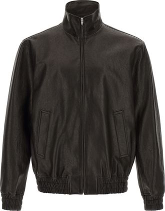 Valentino Garavani Black Calfskin Leather Mens Jacket
