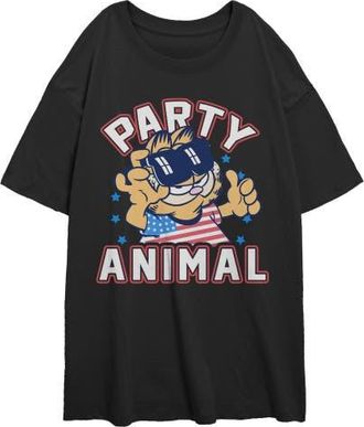Garfield Juniors Garfield Cat Party Animal T Shirt in Black at Nordstrom, Size Xx-Large