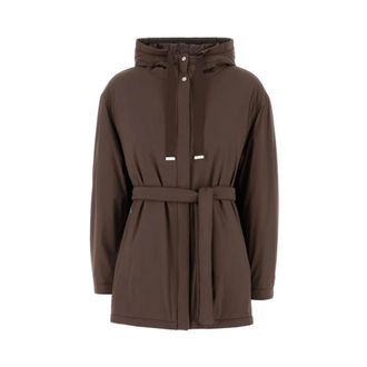 Herno Jassen, Dames, Bruin, S, Nylon, Stretch Nylon Puffer Jacket