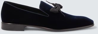 Christian Louboutin December First bow-detail velvet loafers