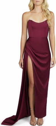 Katie May Bita Strapless Satin Gown in Bordeaux at Nordstrom, Size Medium