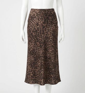 Z Supply Izabel Leopard Skirt In Desert Tan