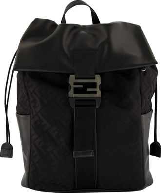 Fendi Tassen, Heren, Zwart, ONE Size, Katoen, Flux Rugzak