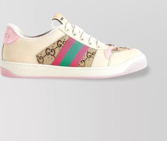 Gucci gg canvas crystal-embellished leather sneakers