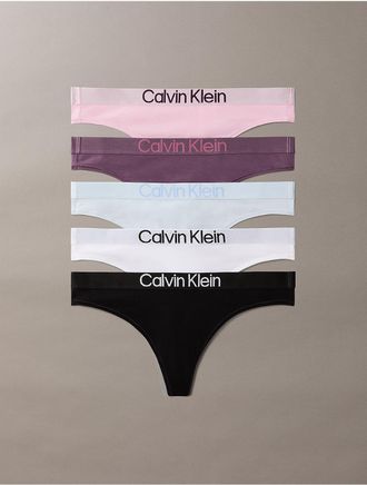 Calvin Klein Womens Maximum Cotton 5-Pack Thong - Multi - XL