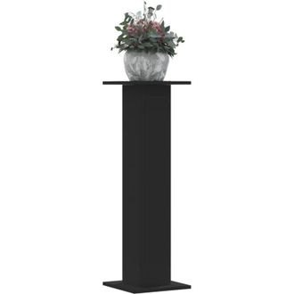 vidaXL Vidaxl - Soportes De Plantas 2 Uds Madera Ingenier&iacute;a Negro 30x30x95 Cm