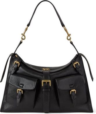 Mulberry Roxanne High Shine Leather Shoulder Bag in Black at Nordstrom