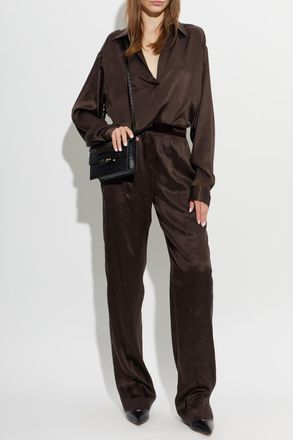 Tom Ford Silk Trousers, Womens, Brown
