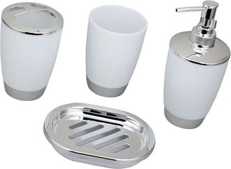 OEM Kits De Organizadores De Ba&ntilde;o De Pl&aacute;stico, 4 Unidades, Color Blanco