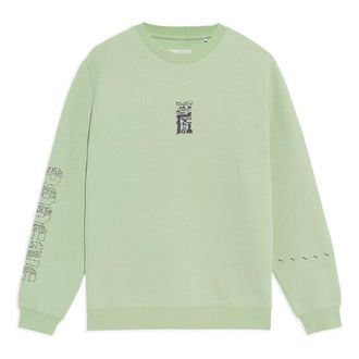 Li-Ning BADFIVE Sports Basketball Series Printing Sports Round Neck Pullover Green AWDS135-5