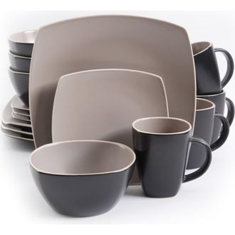 Gibson Home Matte 16-Piece Dinnerware Set, Taupe in Beige at Nordstrom