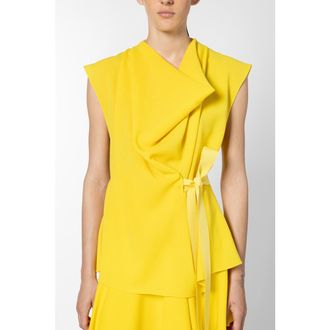 Roksanda Ilincic Hica Crepe Draped Top in Jaune at Nordstrom, Size 10