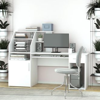Vicco Escritorio Edwin, Blanco, 166 X 50.5 Cm Vicco