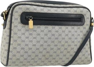 Gucci Pre-owned Vintage Small GG Shoulder Bag - Dames - Vintage Schoudertas - Blauw - ONE Size - Leer - Vintage