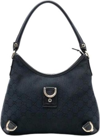 Gucci Pre-owned Shoulder Bags, female, Black, Size: ONE SIZE Pre-owned Canvas Shoulder Bag